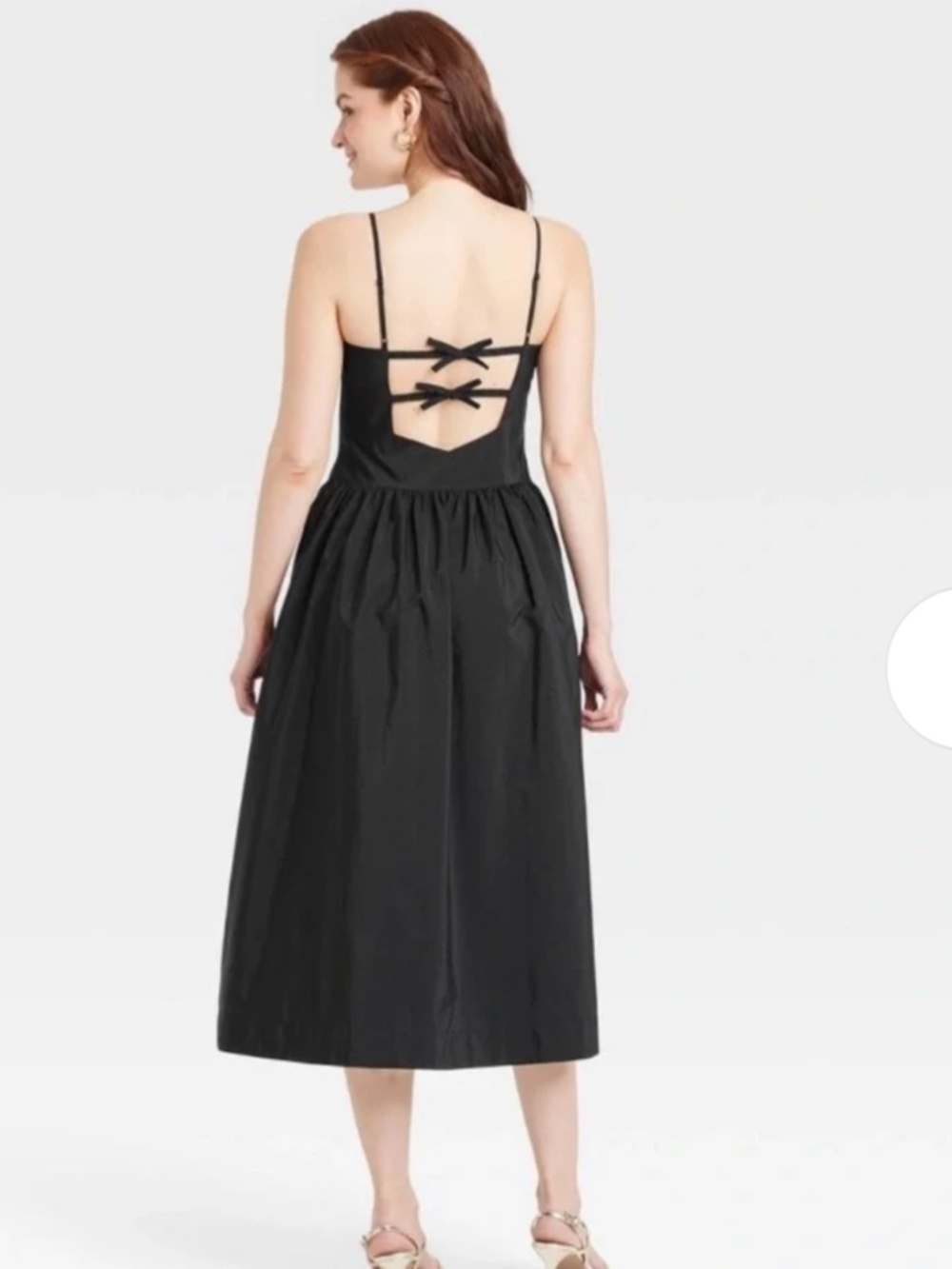 Women's Dropped Waist Midi A-Line Dress - A New Day black